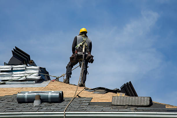 Professional Gutter Installation technician working in Hainesport, NJ